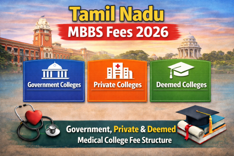 Tamil Nadu MBBS Fees 2026: Government, Private & Deemed Medical College Fee Structure