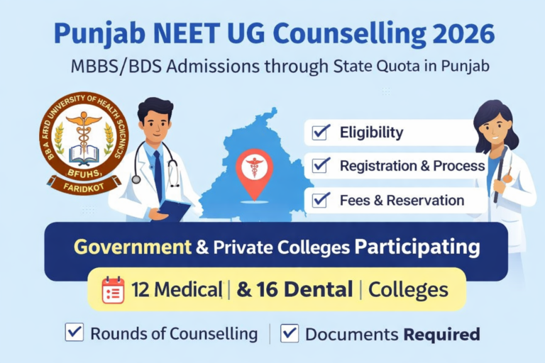 Punjab NEET UG Counselling 2026: Complete Process, Eligibility, Rules, Fees, Reservation & Admission Guide