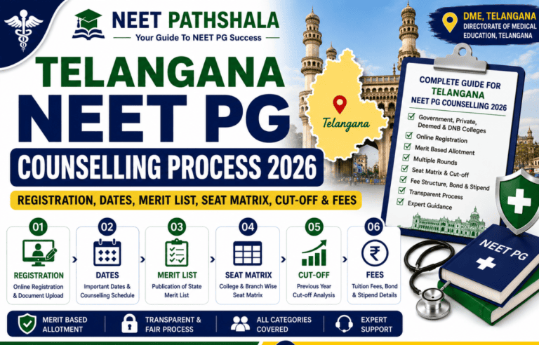 Telangana NEET PG Counselling Process 2026: Registration, Dates, Eligibility, Merit List & Seat Matrix